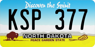 ND license plate KSP377