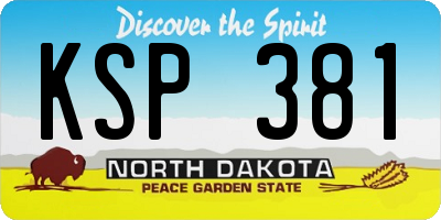 ND license plate KSP381