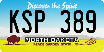 ND license plate KSP389