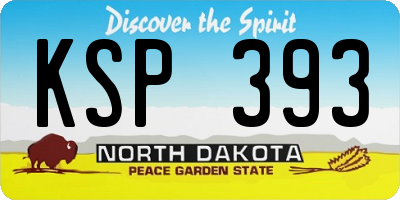 ND license plate KSP393