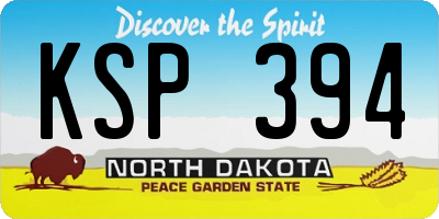 ND license plate KSP394