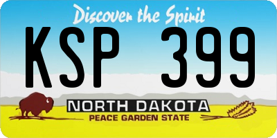 ND license plate KSP399