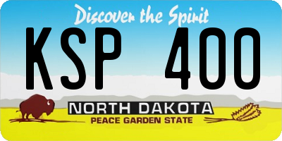 ND license plate KSP400