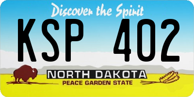 ND license plate KSP402
