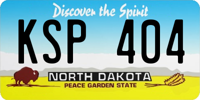 ND license plate KSP404