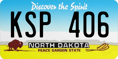 ND license plate KSP406