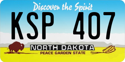 ND license plate KSP407