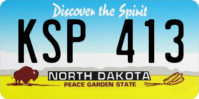 ND license plate KSP413