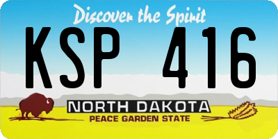 ND license plate KSP416