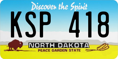 ND license plate KSP418