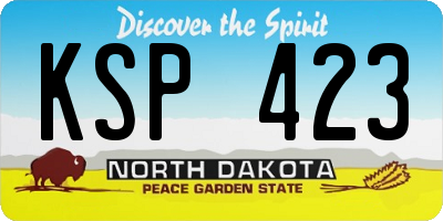 ND license plate KSP423