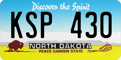 ND license plate KSP430
