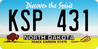 ND license plate KSP431