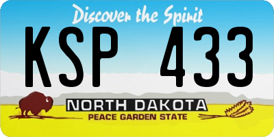 ND license plate KSP433