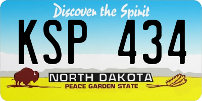 ND license plate KSP434