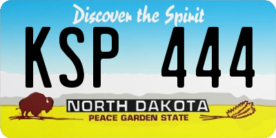 ND license plate KSP444