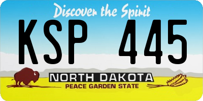 ND license plate KSP445