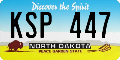 ND license plate KSP447