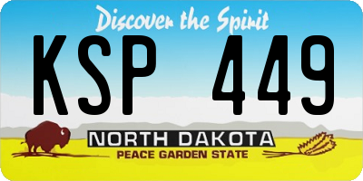 ND license plate KSP449