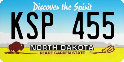 ND license plate KSP455