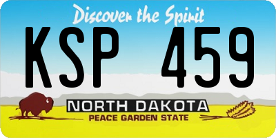 ND license plate KSP459