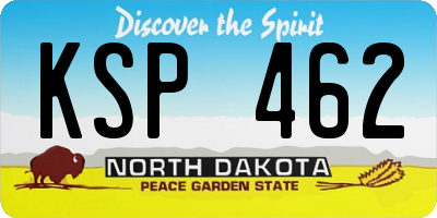 ND license plate KSP462