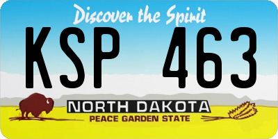 ND license plate KSP463