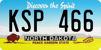 ND license plate KSP466