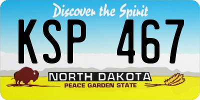 ND license plate KSP467