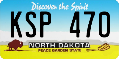 ND license plate KSP470