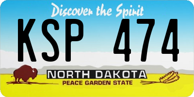 ND license plate KSP474
