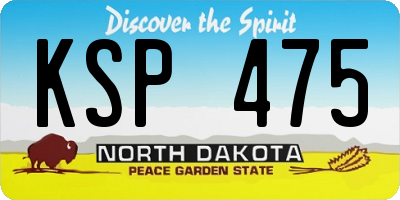 ND license plate KSP475