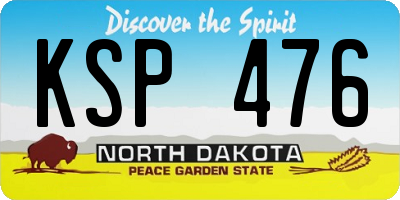 ND license plate KSP476