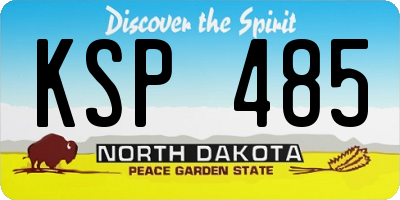 ND license plate KSP485