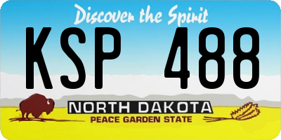 ND license plate KSP488