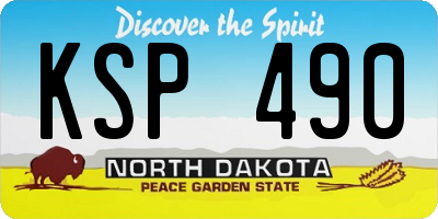 ND license plate KSP490