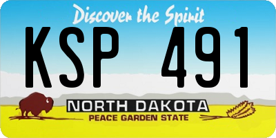 ND license plate KSP491