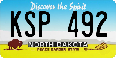 ND license plate KSP492