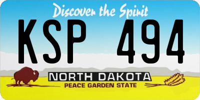 ND license plate KSP494