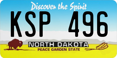 ND license plate KSP496