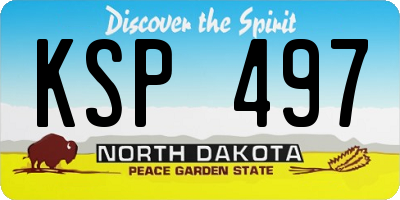 ND license plate KSP497