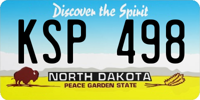 ND license plate KSP498
