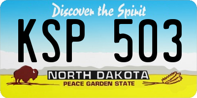 ND license plate KSP503