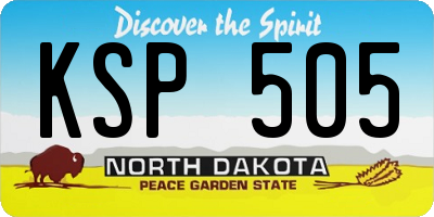 ND license plate KSP505