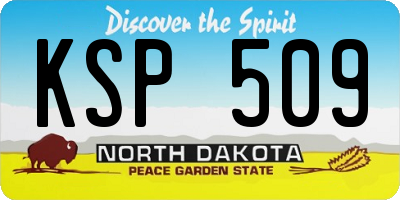 ND license plate KSP509