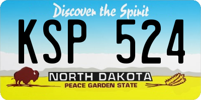 ND license plate KSP524