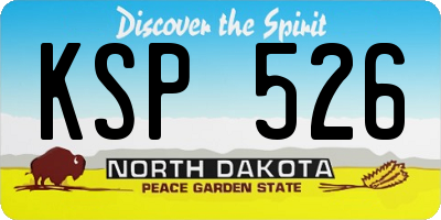 ND license plate KSP526