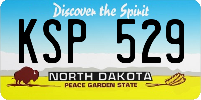 ND license plate KSP529