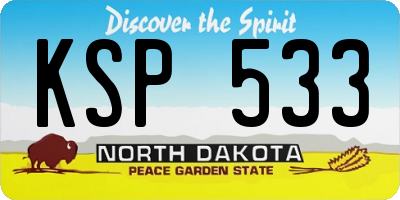 ND license plate KSP533