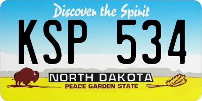 ND license plate KSP534